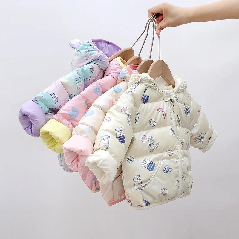 

New Children 's Down Jacket Boys and Girls Ear Style Hooded Thickened Waterproof Anti-Fouling Coat
