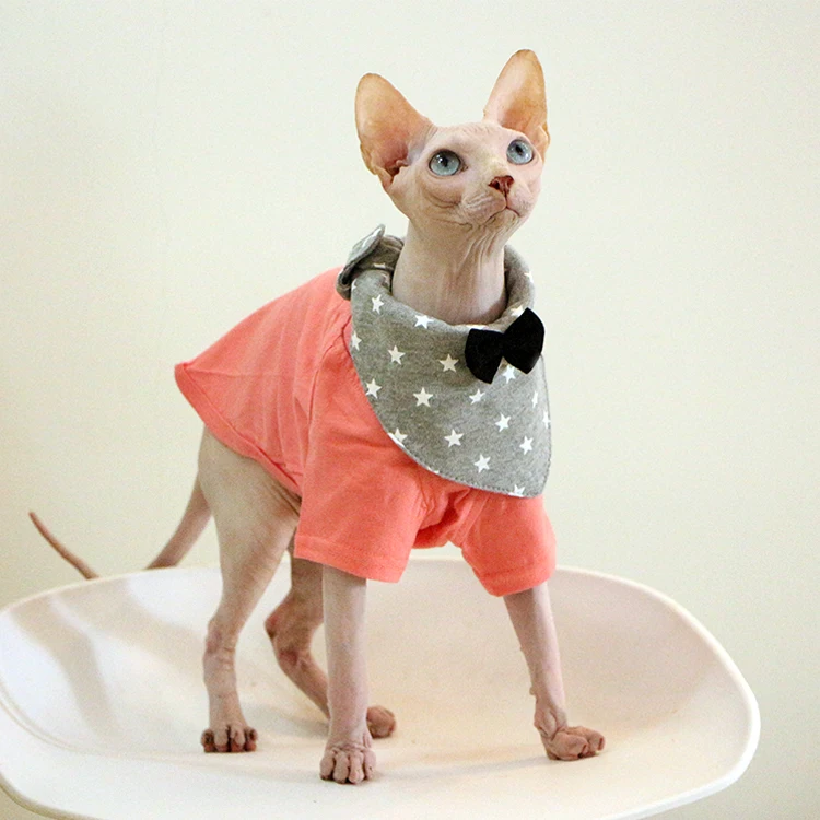Pink with scarf Одежда для кошек - Цвет: Pink with scarf