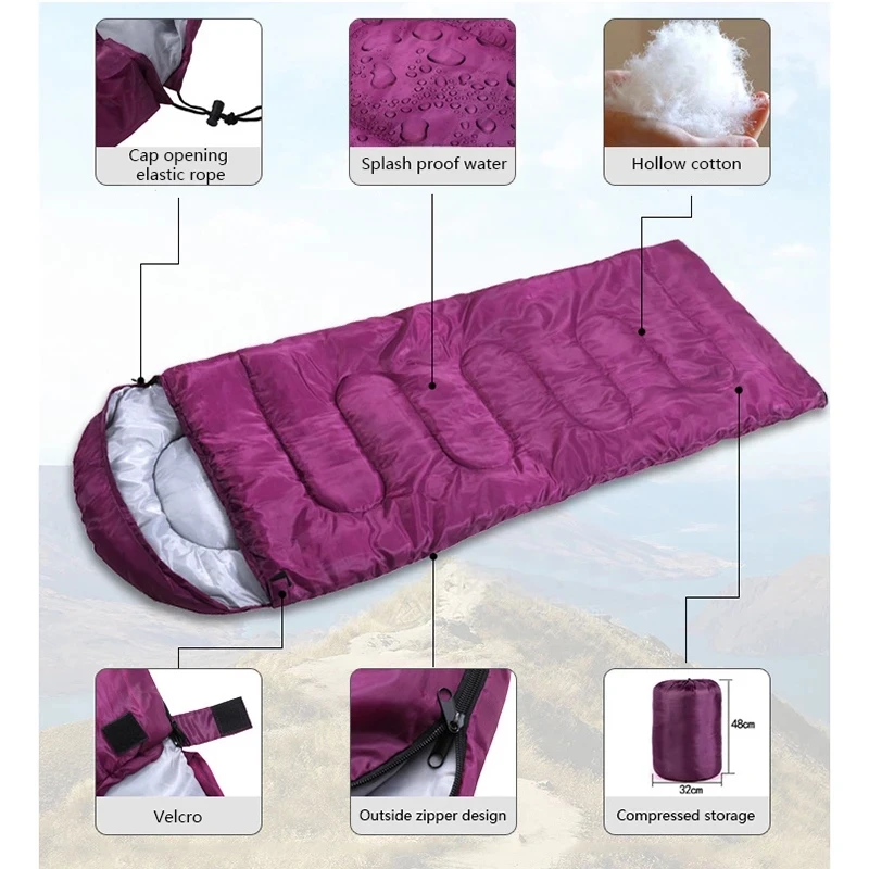Camping Sleeping Bag Ultralight Waterproof 4 Season Warm Envelope Backpacking Sleeping Bags for Outdoor Traveling Hiking sleeping bag