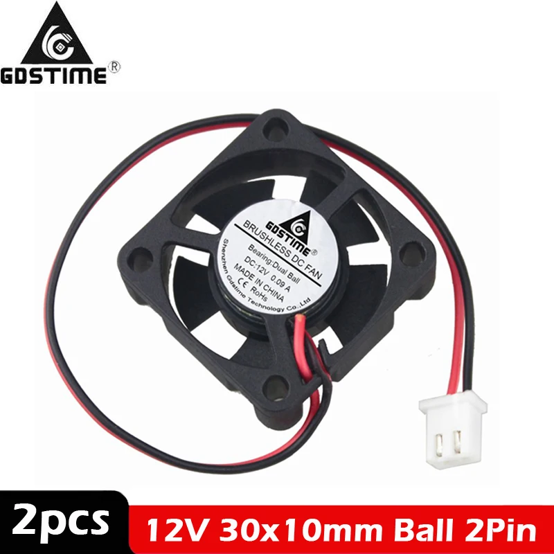 2 шт./партия Gdstime 3010B 30 мм 30x10 3 см DC 12 В контактный Шарикоподшипниковый охлаждающий