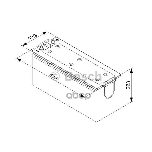 Аккумулятор Bosch T4 12v 140ah 800a Etn 3 B00 513x189x223mm 35.76kg Bosch арт. 0092T40750