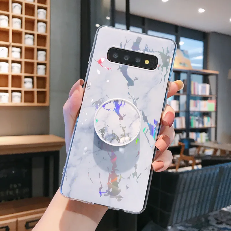 Для samsung Note 10 Pro S10E S10 S9 S8 Plus S7 EDGE Note 9 8 мраморный Мягкий силиконовый чехол из ТПУ с подставкой для телефона