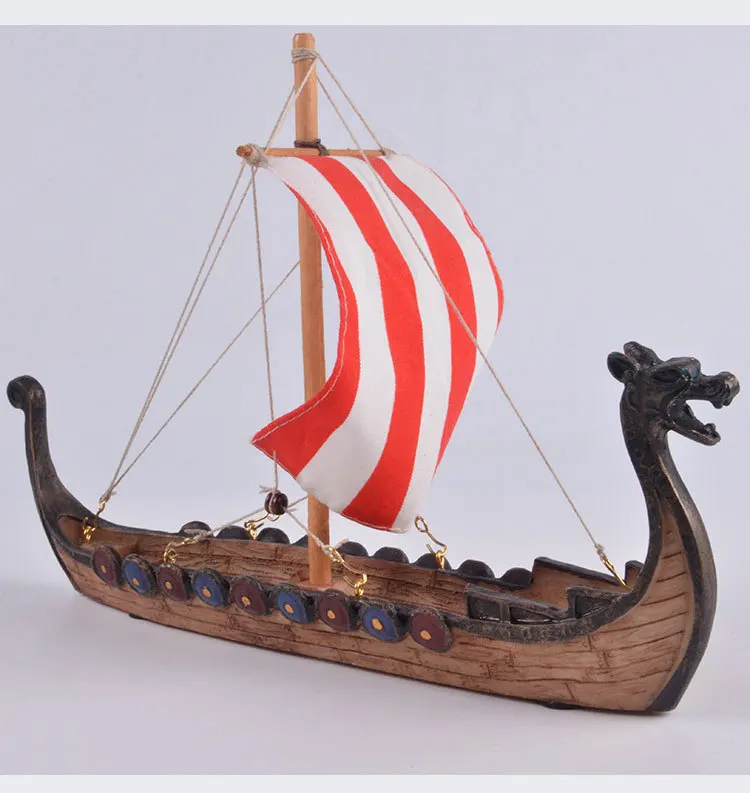 Viking longship Дракон сувенир-лодка резная Смола ремесло украшения дома Викинги кораблей Парусная модель игрушки подарки 25,5x17,5x5,5 см