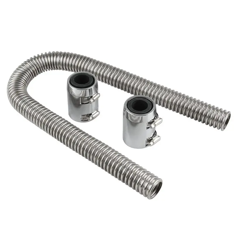 Универсальный гибкий верхний/нижний шланг для автомобильного радиатора комплект и нержавеющая сталь с хромированной крышкой - Цвет: Слоновая кость