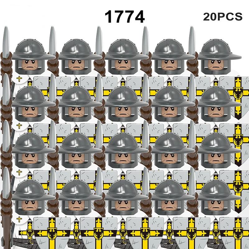 Medieval Military Sets Figures Building Blocks Helmets Soldier Parts Knight Weapons Roman Sword Accessories Toys for Children