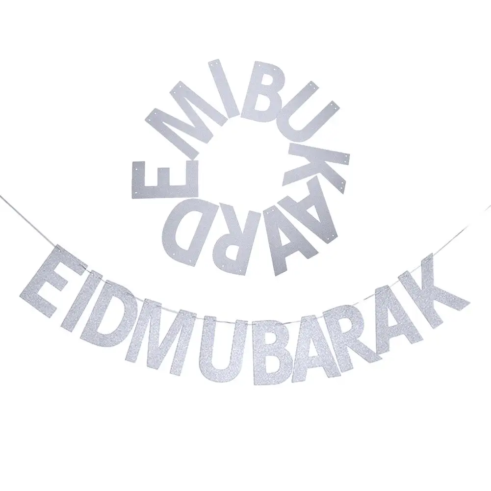 Серебряный Рамадан карем украшения Eid Mubarak баннер Eid Рамадан вечерние благосветы Eid al-fitr Рамадан Mubarak Декор