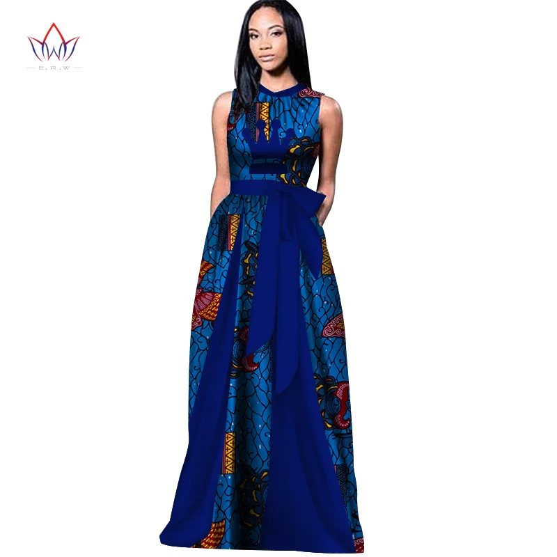 Летние макси платья африканские платья для женщин Vestidos платье с большим бантом африканская одежда платья с открытой спиной WY2788
