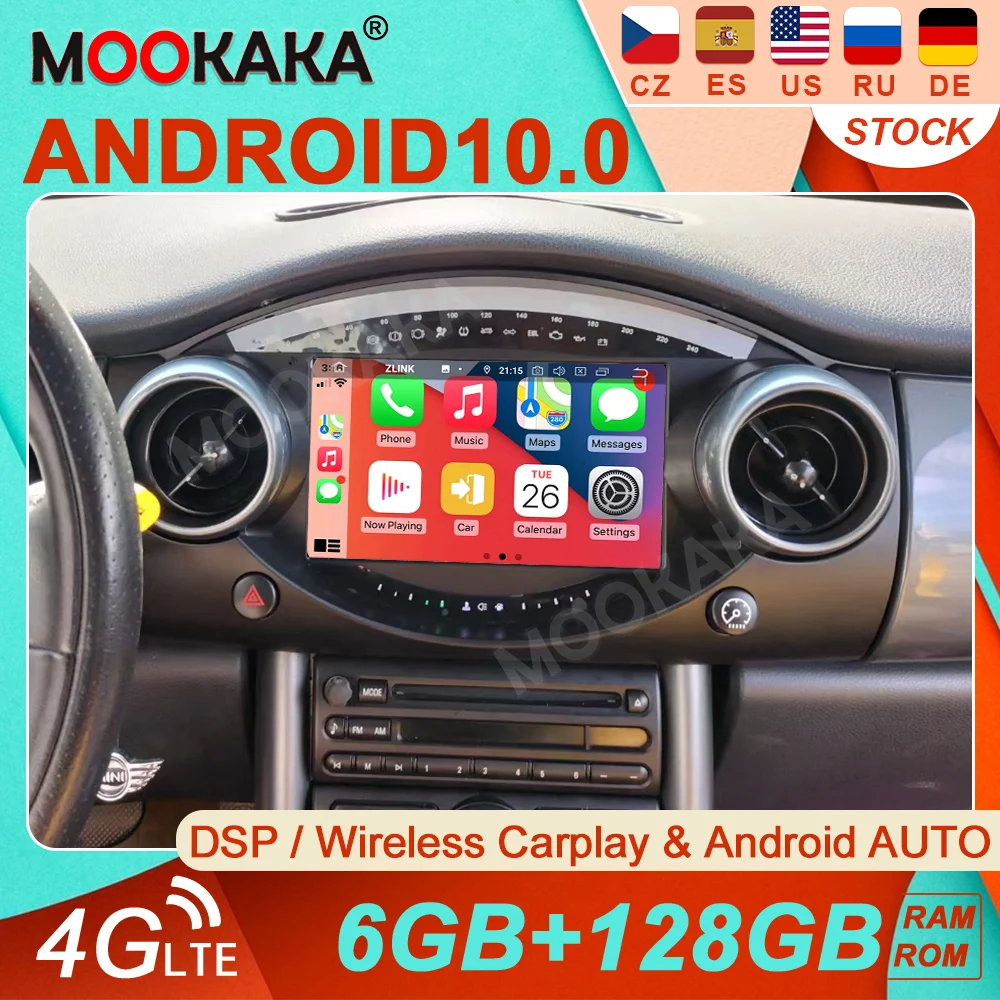 

6+128GB For BMW Mini Cooper 2004-2006 Android 10.0 Car Multimedia Radio Stereo Car Audio Car GPS Navigation Player 9 inch Wifi