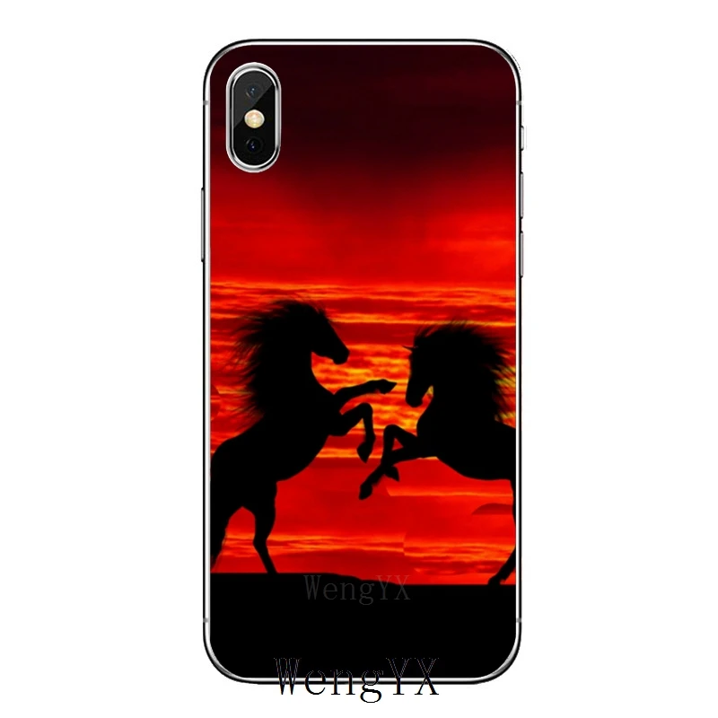 Закат лошадь с птицами на дереве для samsung Galaxy A10 A30 A40 A50 A60 A70 A6s A8 A9s J4 J6 Prime Plus чехол