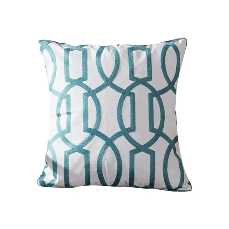 Синий вышитый геометрический Бирюзовый декоративный чехол для подушки для домашней комнаты - Цвет: 5