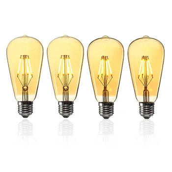 

E27 ST64 4W Golden Cover Dimmable Edison Retro Vintage Filament COB LED Bulb Light Lamp AC110/220V