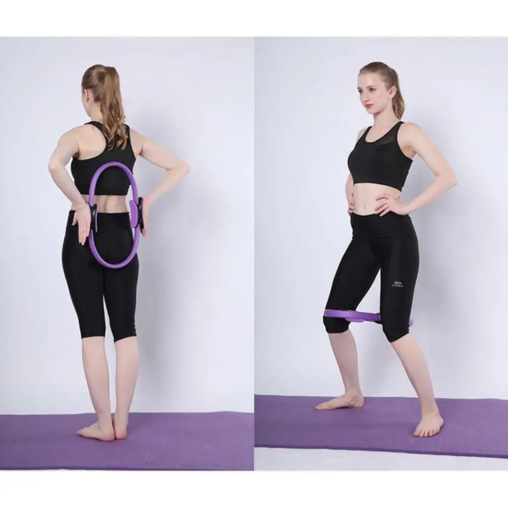 Yoga Circles PP Dual Grip Pilates Sport Elastic Yoga Ring On For Gym Home Workout Exercise Waist Legs Training 38cm Diameter