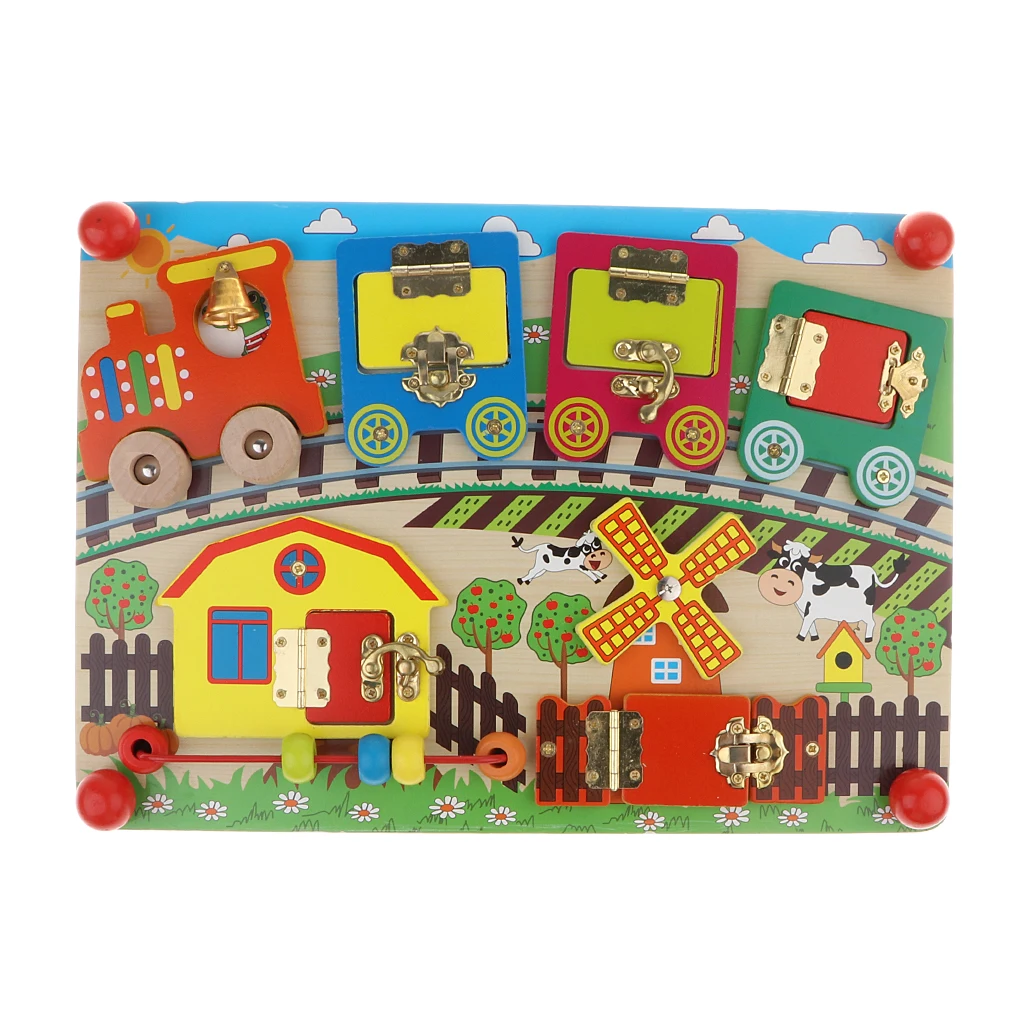 

Locks and Wooden Latches To Explore Mysterious Board Game Educational Puzzle Child Montessori Toy