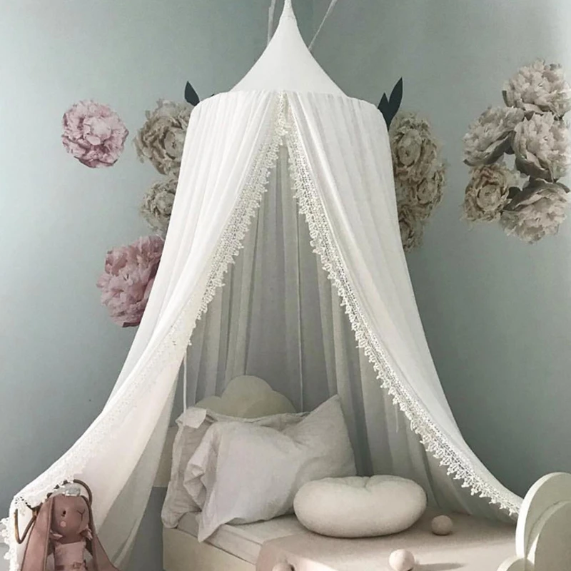 round crib with canopy