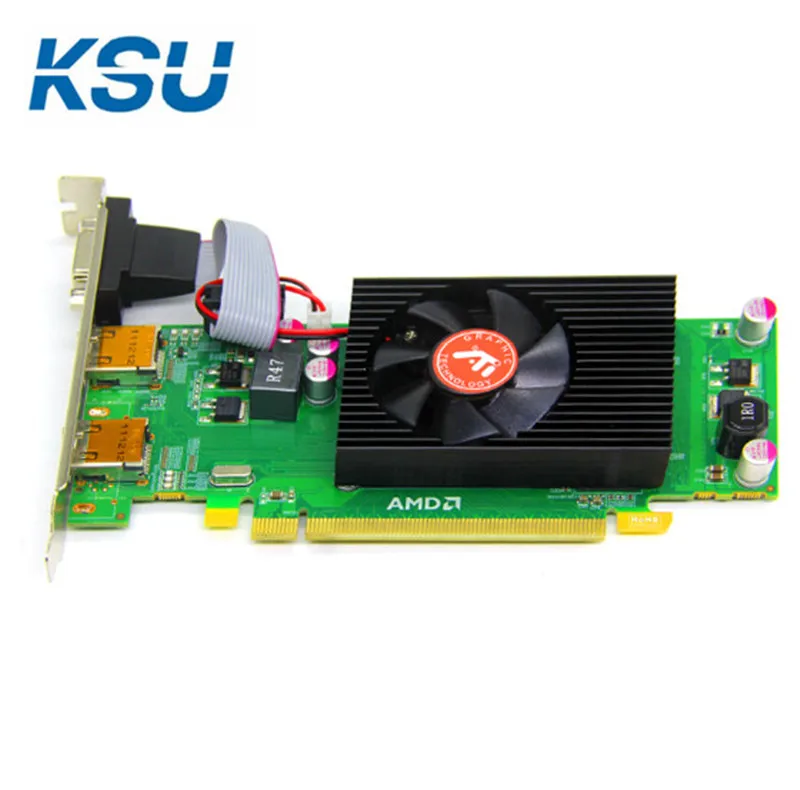 Видеокарта pci express HD7450 2 ГБ DDR3 64 бит LP видеокарта ПК VGA + двойной порт