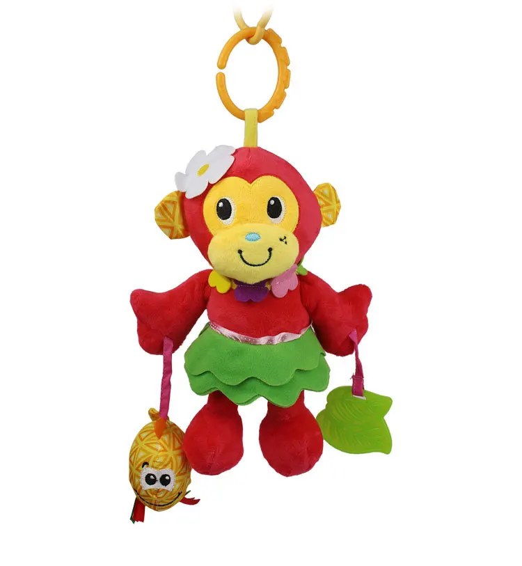 Happy Monkey Красной обезьяны кровать слинг погремушка-грызунок из плюша детские развивающие игрушки. 12
