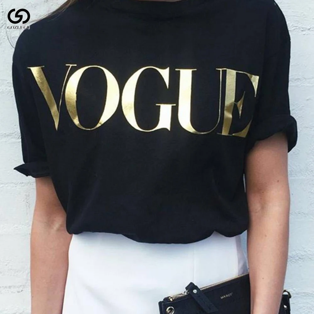

Sale Plus Size XS-4XL Fashion Summer T Shirt Women VOGUE Printed T-shirt Women Tops Tee Shirt Femme