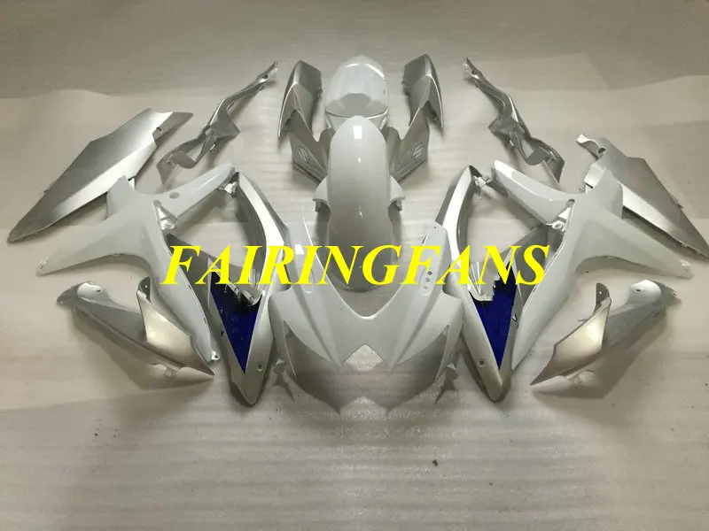 Литья под давлением обтекатель комплект для GSXR600 750 K8 08 09 GSXR 600 GSXR750 2008 2009 ABS белый