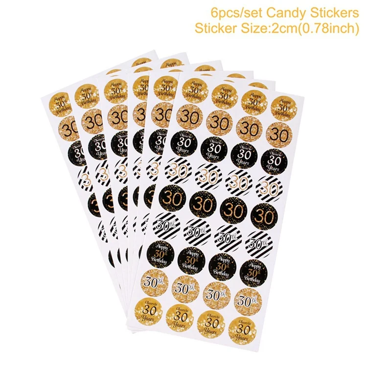 216pcs candy sticker QIFU розовое золото 30 день Рождения Декор С Днем Рождения украшения для взрослых 30 день рождения посуда баннер для вечеринки в честь Дня рождения поставки - Цвет: 216pcs candy sticker