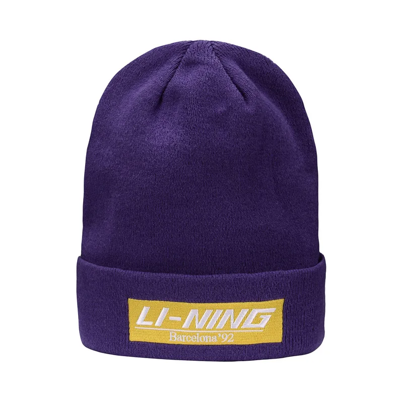 Li-Ning, унисекс, трендовая вязаная шапка, теплая, комфортная, 22,5 см, с подкладкой, спортивные шапки, шапки, AMZP036 PMM325 - Цвет: AMZP036-1H