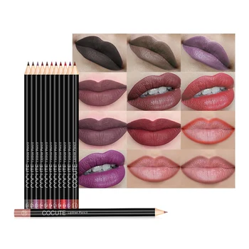 

12 PCS/set Matte Lip Liner Waterproof Non-Dizzy Dyeing Long Lasting Lip Liner Pencil Lip-Makeup Cosmetic