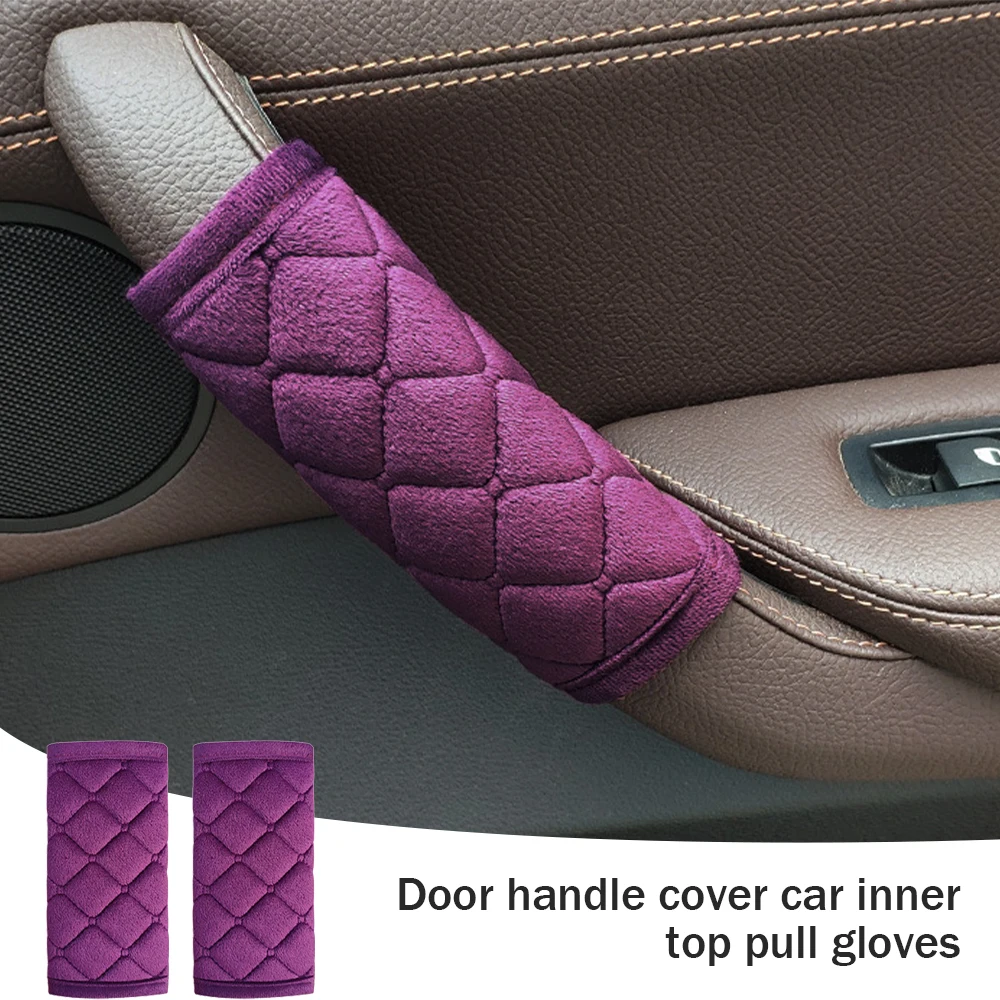 Car Interior Accessories Car Interior Door Handle Cover Soft Plush Armrest Handle Protector Internal Auto Door Handrail Covers Car Roof Holder Protection car interior accessories