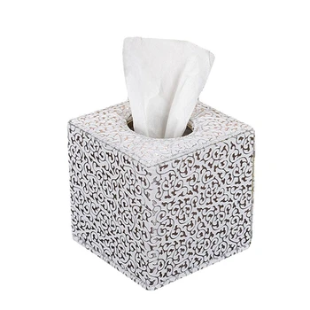 

Tissue Box Tissue Holder RectangularCover Silver Suitable for Hotel and Guest Houses Size 13.5x13.5x13.5cm (Silvery)