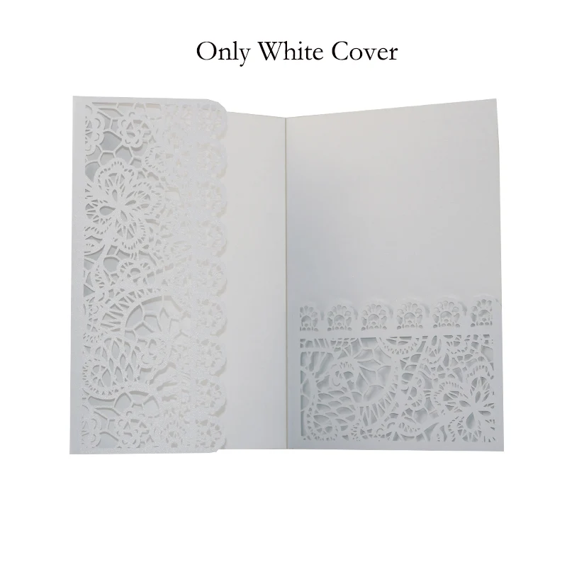 Only White Cover 50 шт. элегантный полый лазерный разрез свадебные пригласительные открытки поздравительная открытка на заказ бизнес свадьба с открытка RSVP вечерние принадлежности - Цвет: Only White Cover