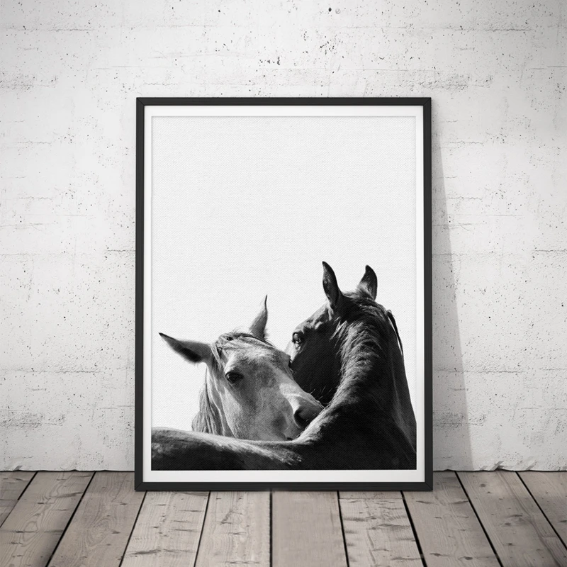 Horse-Art-Decor-Canvas-Prints-and-Poster-Black-and-White-Animal-Horse-Nordic-Canvas-Printing-Home (2)