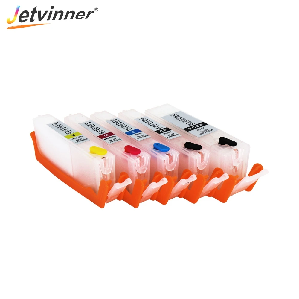 Jetvinner 5 цветный PGI 450 CLI 451 многоразовый картридж с чипами ARC для принтеров Canon PIXMA IP7240