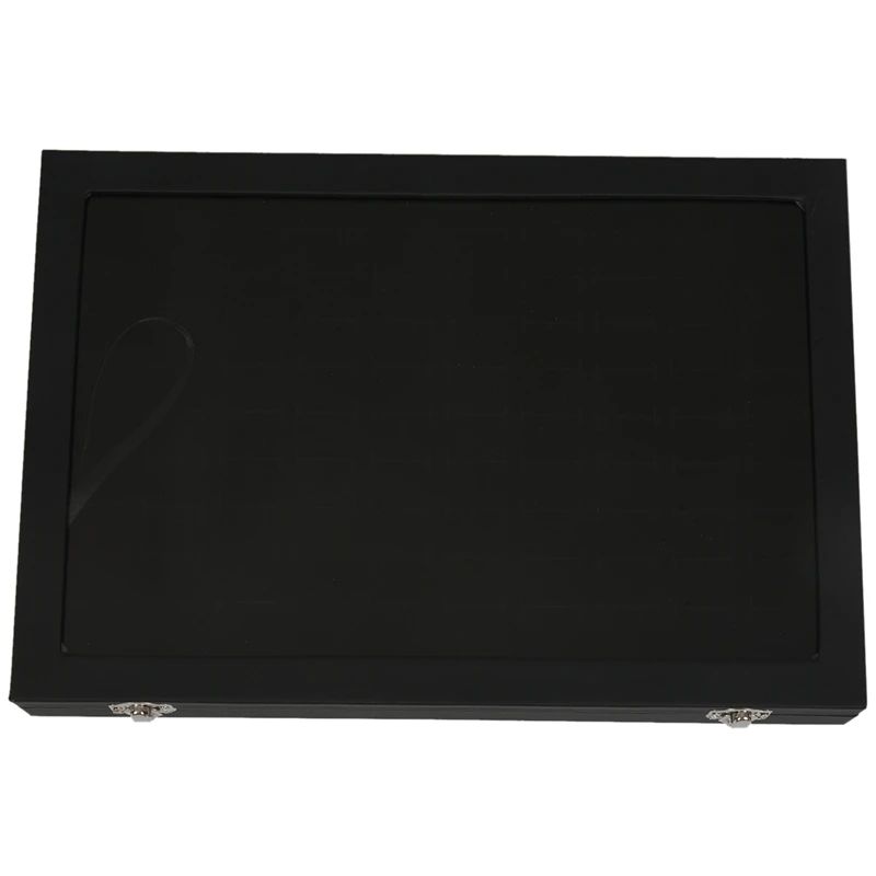 Стеклянная крышка Черный 100 слот серьги кольцо ювелирные изделия Дисплей Коробка