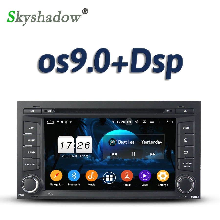 DSP TDA7851 Android 9,0 1024*600 2GB ram 16G 4core автомобильный dvd-плеер gps карта RDS радио wifi 4G Bluetooth 4,2 для VW seat LEON