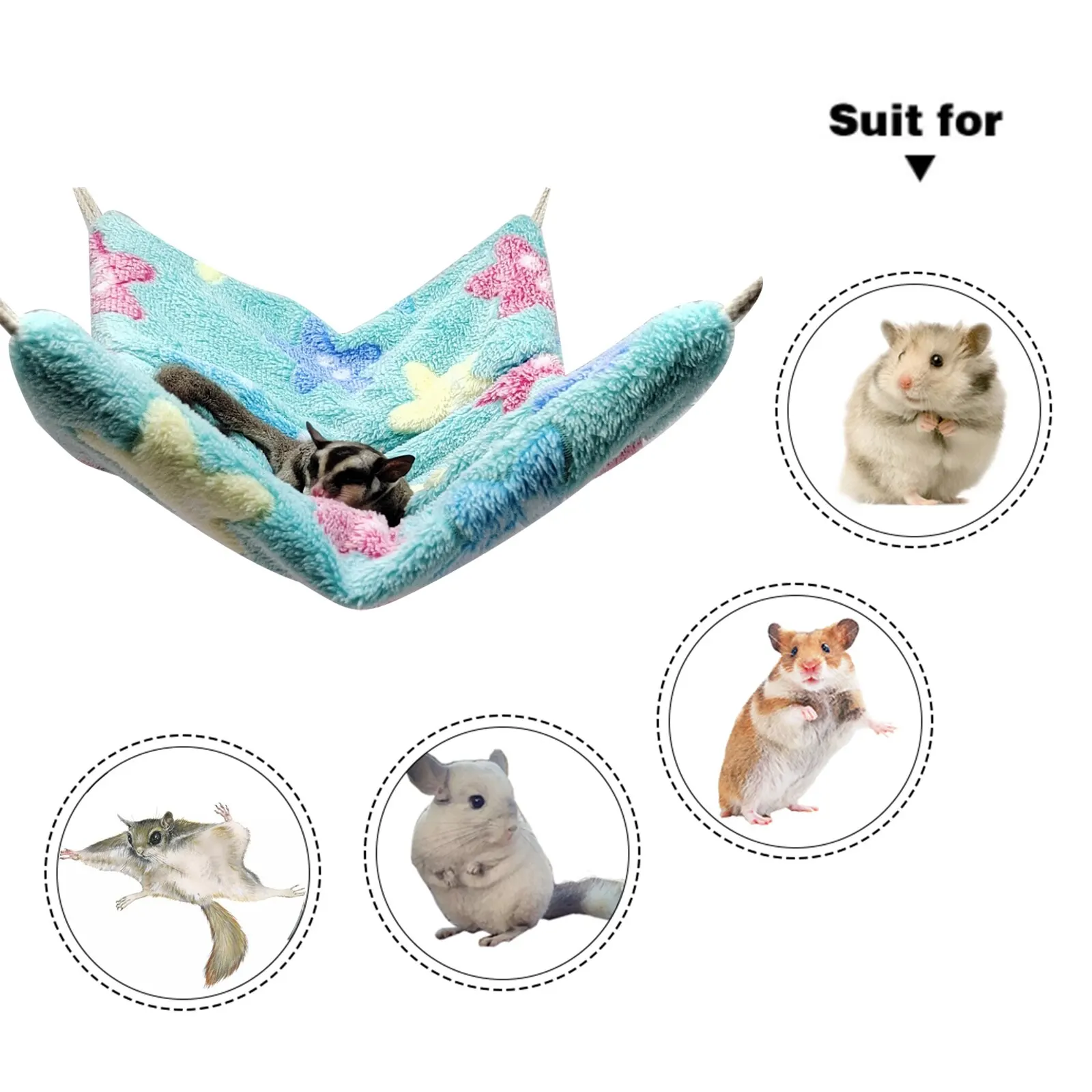 

Pet Hammock Pet Bed Double-layer Plush Soft Winter Warm Hanging Nest Sleeping Bed Small Pets Hamsters Squirrel Chinchilla Houses