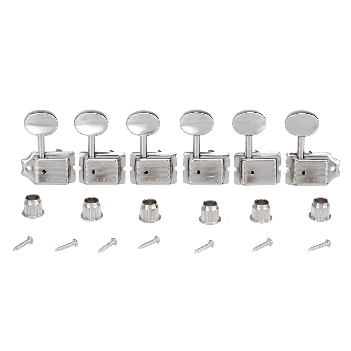 

Wilkinson Vintage Deluxe Guitar Tuners 6 in Line Machine Heads Tuning Pegs Keys Set for Classic Vibe Fender Strat/Tele, Nickel