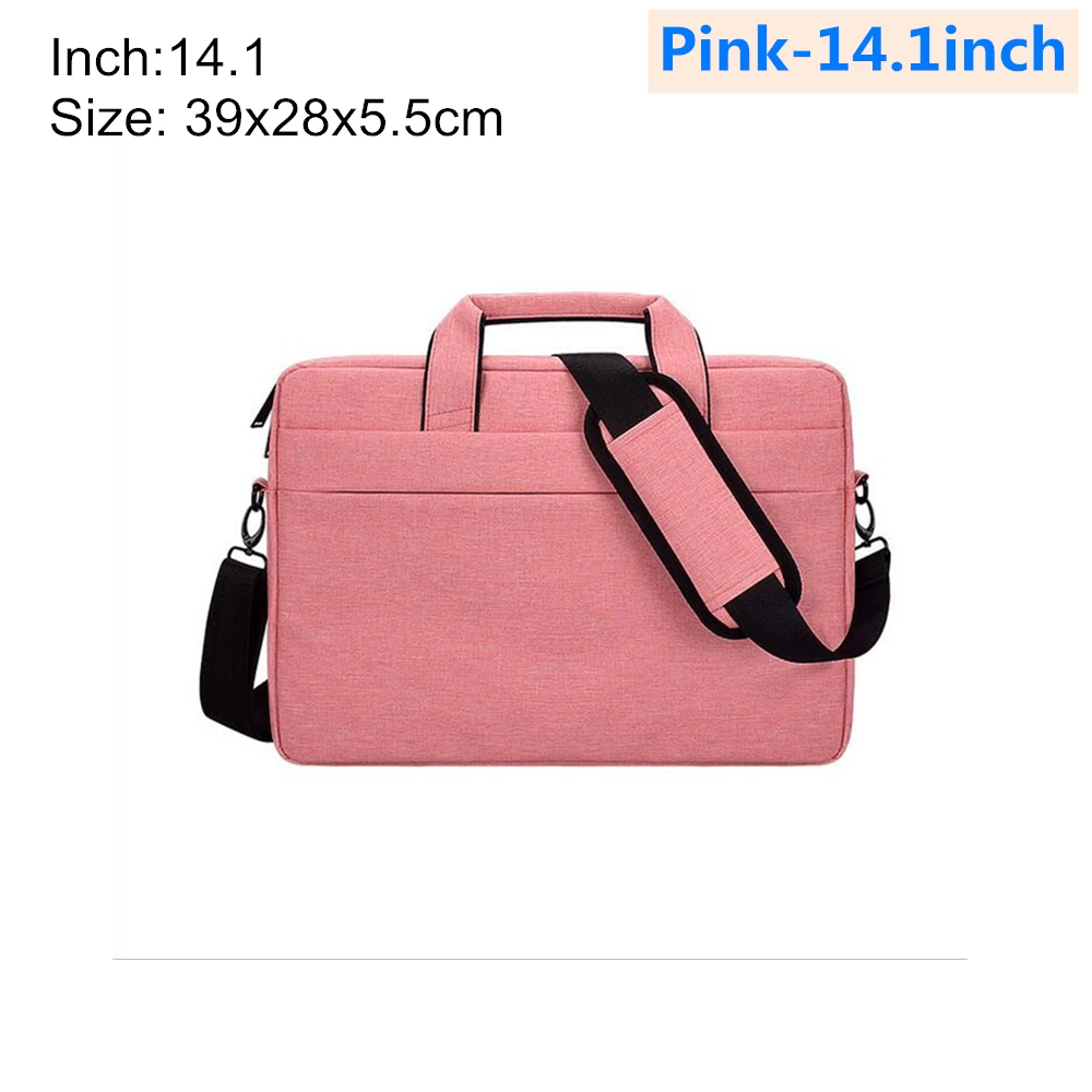 Pink-14.1inch Сумка для ноутбука 13,3 14. 1 15,4 15,6 дюймов водонепроницаемая Портативная сумка для MacBook huawei pro просо 15,6 дюймов Сумка для ноутбука через плечо - Цвет: Pink-14.1inch
