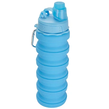 

500Ml Water Bottle Silicone Foldable Travel Water Bottle Set Lightweight Water Bottles Designed for Travel and Outdoor with Cara