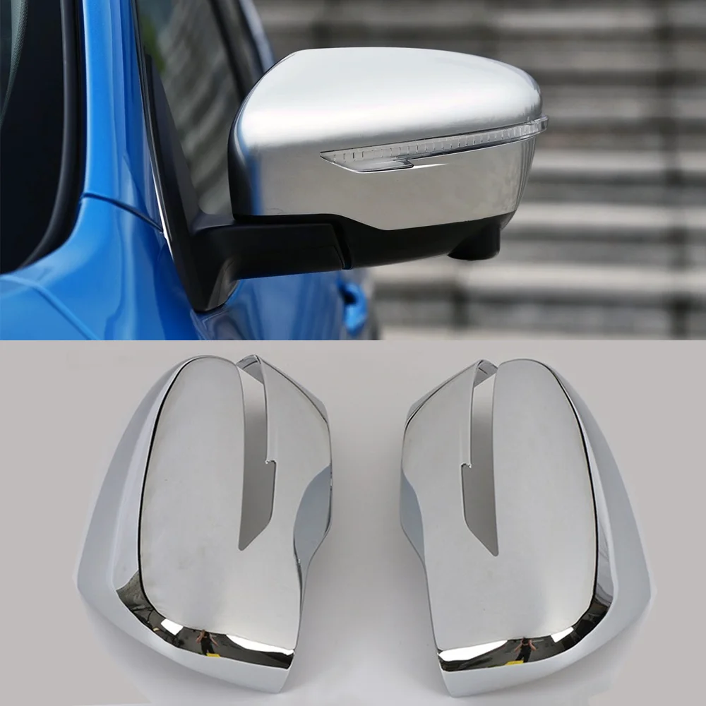 

JEAZEA 1 Pair Rear view Mirror Cover Trim Chrome styling Fit For Nissan Qashqai 2019 Auto Accessory