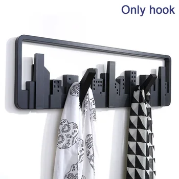 

Living Room Bedroom Decorative Wall Mount Home Multipurpose Hook Sturdy Storage Pastoral Style Black Coat Hanger Durable