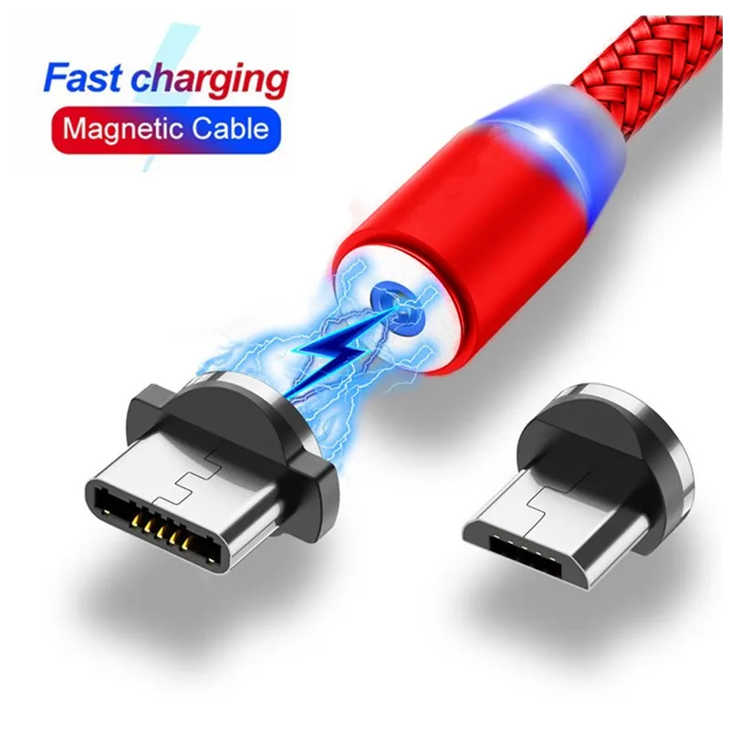 

1M LED Magnetic USB Cable for Meizu M3 M5 M6 Note MX6 u10 Micro USB/Type C charging Data Cable cord for Samsung Huawei Sony LG