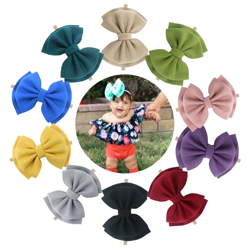 

Newborn Baby Headband Baby Girl Headbands Bow Nylon Headband Baby Girls Hair Accessories Puff Baby Haarband Bandeau Bebe Fille