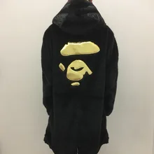 Японский стиль, популярный бренд, большой размер, свободное толстое теплое пальто средней длины, черная и Золотая серия, хлопковая стеганая одежда на осень