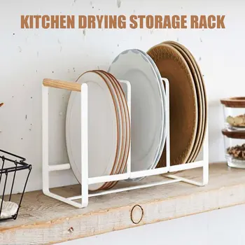 

Multifunction 3 Slots Dish Drying Rack Pot Lid Drainer Metal Iron Kitchen Organizer Chopping Block Rack Storage Holder Stand