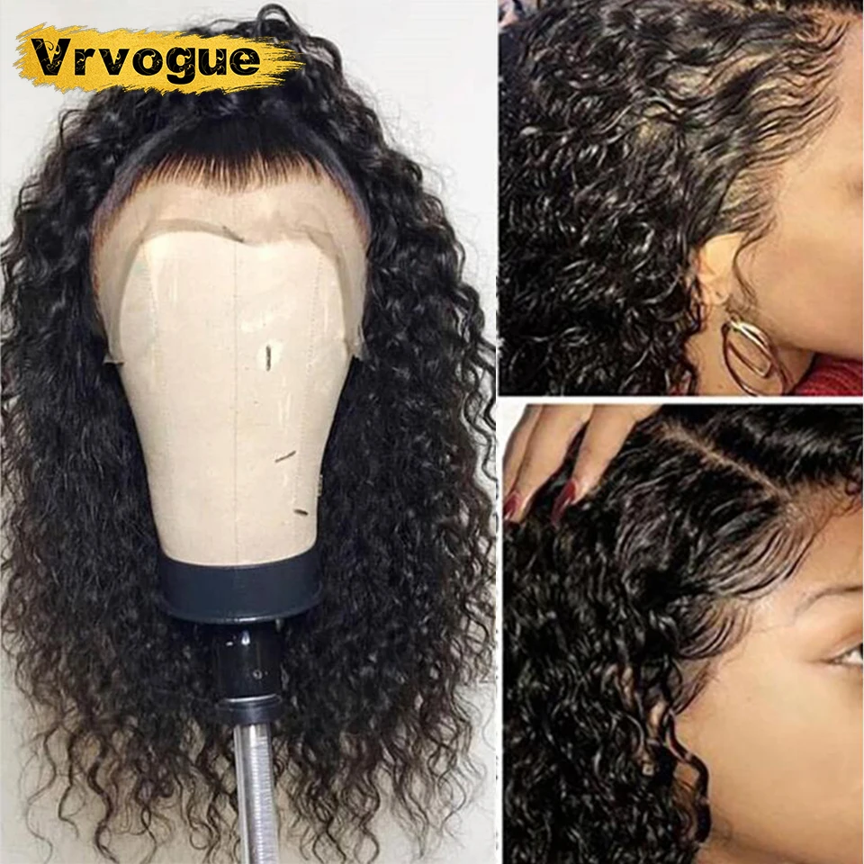 

13x4 Lace Frontal Human Hair Wig Pre Plucked With Baby Hair Natural Colour Peruvian Deep Wave Lace Frontal Wig Remy Hair Vrvogue