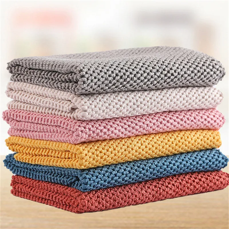 

Coral Velvet SquareTowel Water Absorption Quick Drying Cleaning Towel Kitchen Towel Dishcloth Household Dishwashing Towel