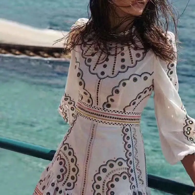COLOREE богемное женское мини-платье высокого качества с длинным рукавом элегантное весеннее платье для женщин Новая мода Vestidos