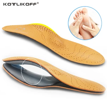 

Unisex Premium Leather Orthotic insole for Flat foot Shoe Insoles High Arch Support orthopedic Pad for Correction OX Leg Health