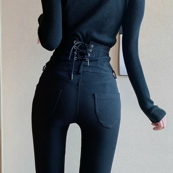 

2020 Ultra-high Waist Pants with Velvet Skinny Bottoming Pants