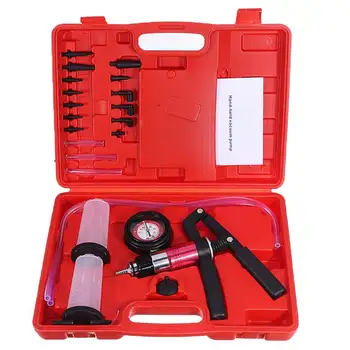 

Multifunctional Hand Held Vacuum and Pressure Pump Tester Kit Brake Bleeder Complete Set for Car test vehicle settings operation