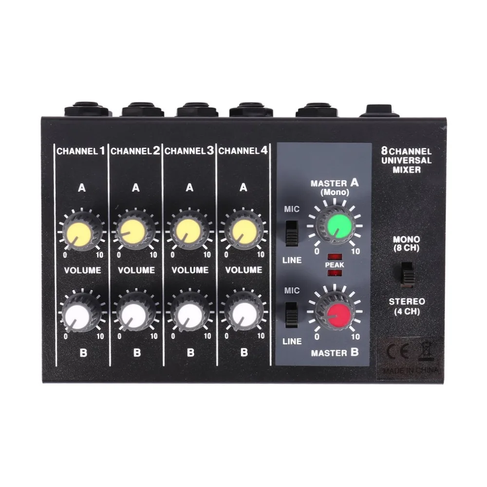 

8 Channel Digital Mixing Console Karaoke Universal Mixer Console Mono/Stereo Microphone Mixer Console Adjusting Panel