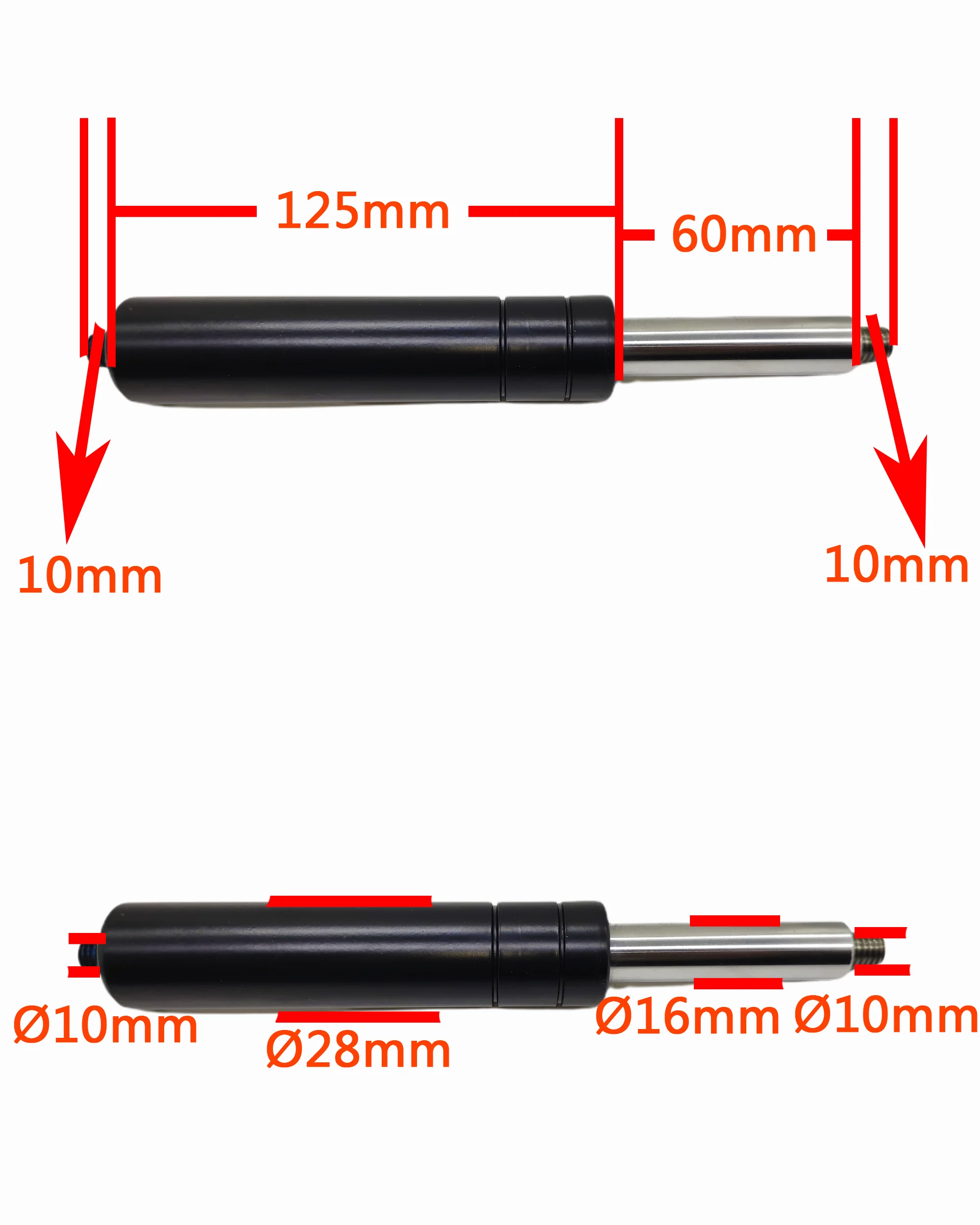 Auto gas spring 950LBS strut damper gas strut shock spring lift rod prop automotive M10 springs